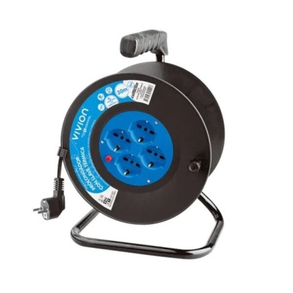 Alargue Carrete Conatel 30m 4xSchuko 2500W