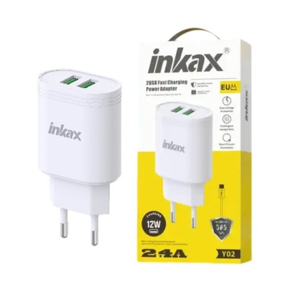 itecs-f0dd9deb893fef5f7969d4d97883720e Cargador Inkax 2xUSB-A 12W 2.4A blanco