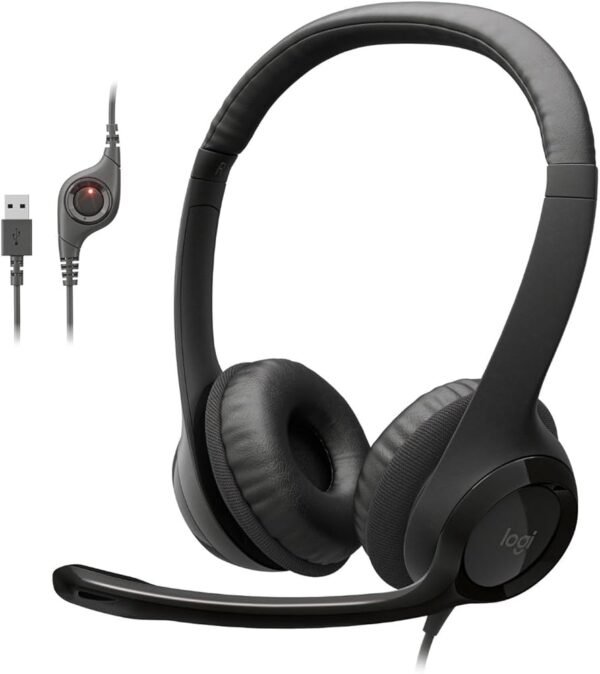 Logitech H390 Auriculares Cableados USB - Cancelación de ruido (Negro)