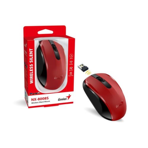 Mouse Genius NX-8008S Inalámbrico Silencioso Rojo