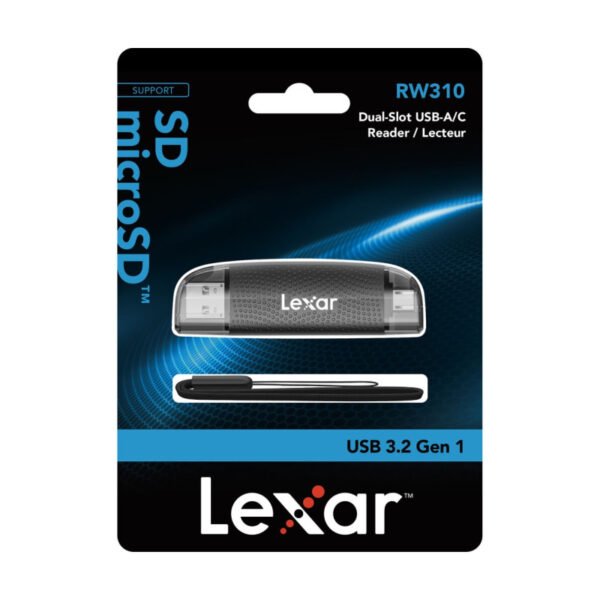 Lector de memoria Lexar LRW310X Dual-Slot USB-A y USB-C