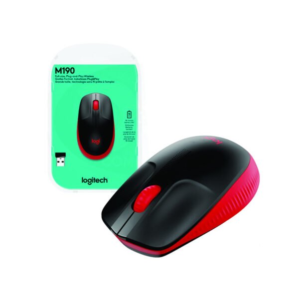 Mouse Logitech M190 Inalámbrico Rojo
