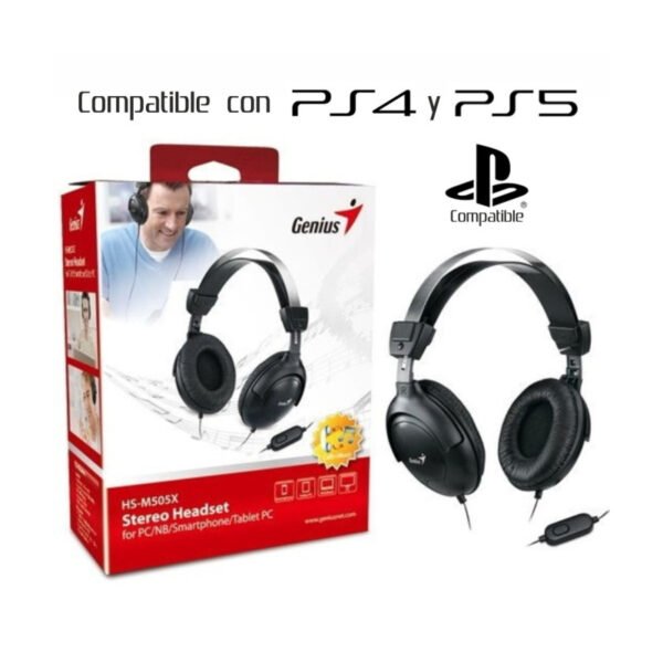 Audífonos Genius HS-M505X c/Micrófono Jack 3.5mm Negro