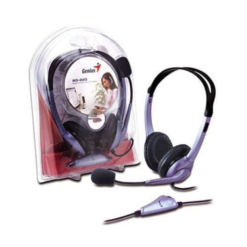 Audífonos Genius HS-04S c/Micrófono Jack 3.5mm Diadema Negro