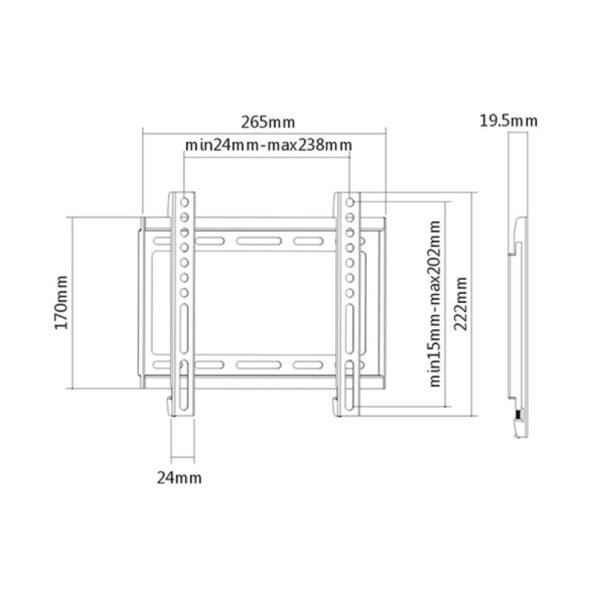 Soporte para TV fijo ultra delgado hasta 42''