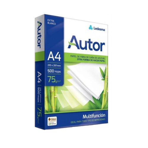 Papel Autor A4 75g Opaco Resma 500 hojas